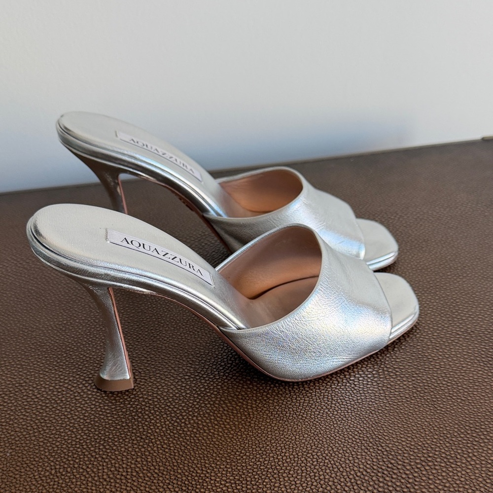 Aquazzura Metallic Silver Sandals - Picture 4 of 6